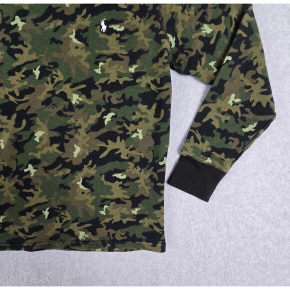 Polo Ralph Lauren Shirt Size Large Camo Thermal Long Sleeve Crewneck Pullover - Picture 6 of 15